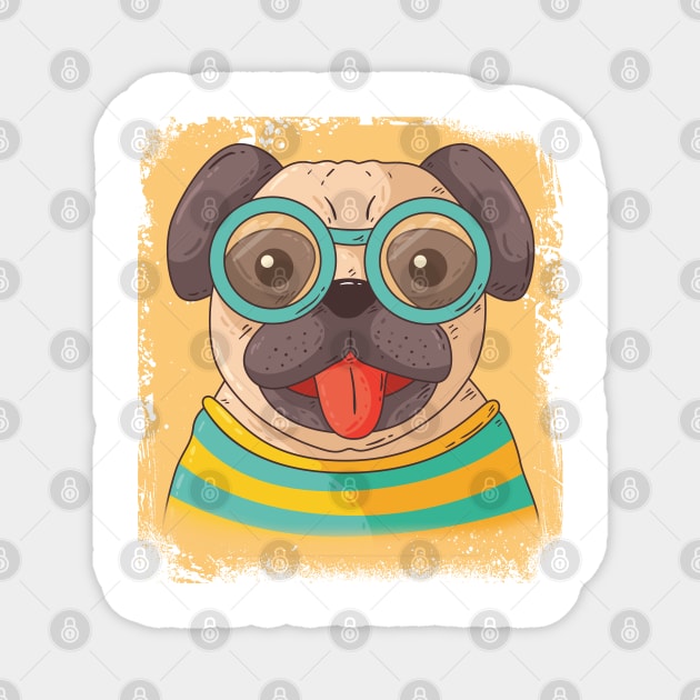 Cute dog wearing glasses Magnet by PG