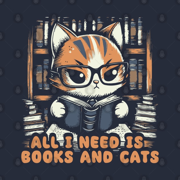 All I Need Is Books And Cats by Trendsdk