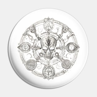 Arcane Occult Symbols on Deathly Die Pin