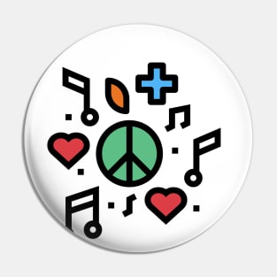 Music Icons art Pin