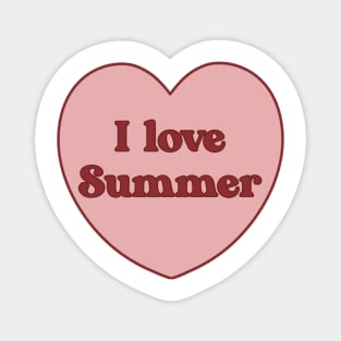 I love summer heart aesthetic dollette coquette pink red Magnet