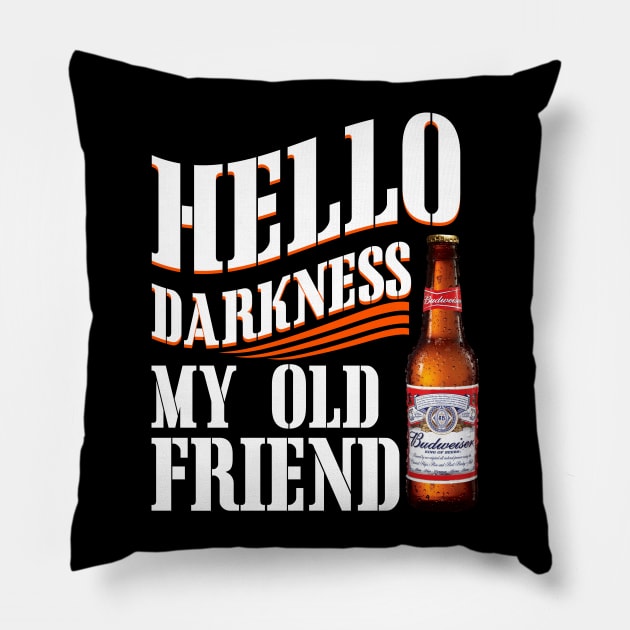 Hello Darkness My Old Friend BW Pillow by TeeWind