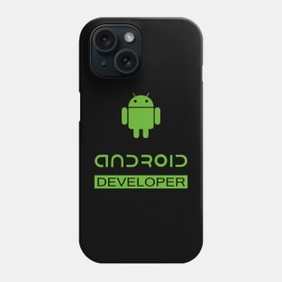 Android developer text programmer logo Phone Case