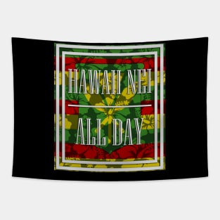 HNAD Floral Kanaka Maoli Flag by Hawaii Nei All Day Tapestry