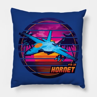 Neon Retro F/A-18 Hornet Pillow