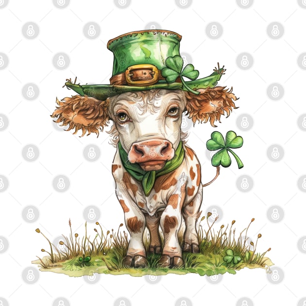 Shamrock Cow Portrait by TooplesArt