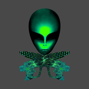 Green Martian Ray Guns Alien Future War Tee T-Shirt