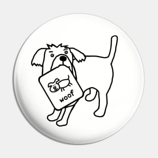 Cute Dog Self Portrait Outline Pin