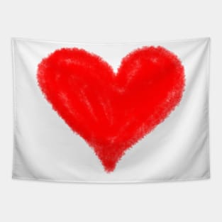 Red watercolor heart art design Tapestry