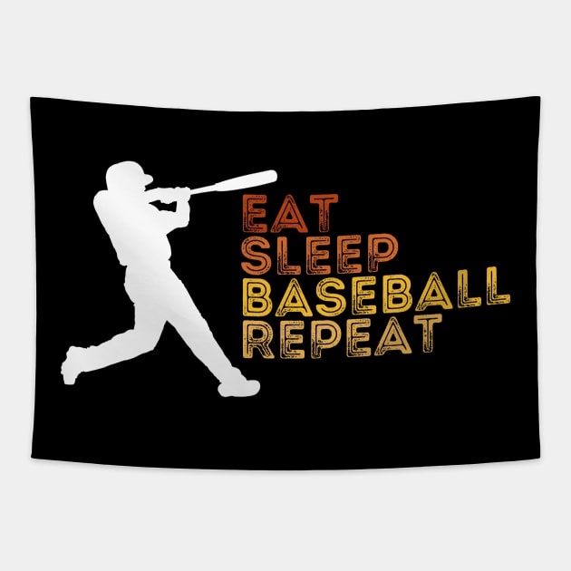 Eat Sleep Baseball Repeat Tapestry by CoubaCarla