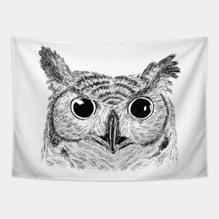 Hand Drawn Owl Tapestry