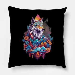 Wolf in the woods Pillow