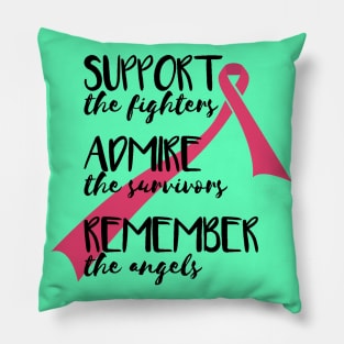 Support the Fighters, Admire the Survivors, Remember the Angels - Corona Virus Quotes Pillow