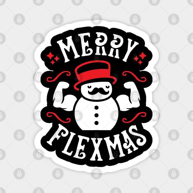 Merry Flexmas (Funny Christmas Gym Pun) Magnet by brogressproject
