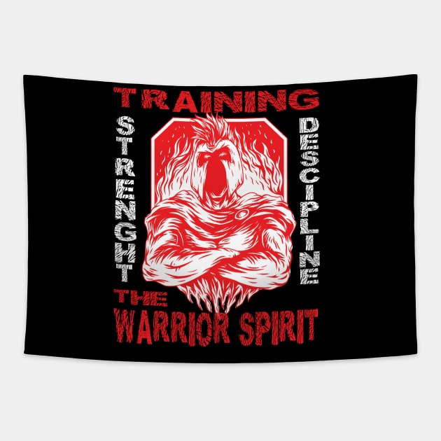 Workout Gym Fitness Physical Training The Warrior Spirit Weightlifting Bodybuilding Gift Tapestry by Envision Styles