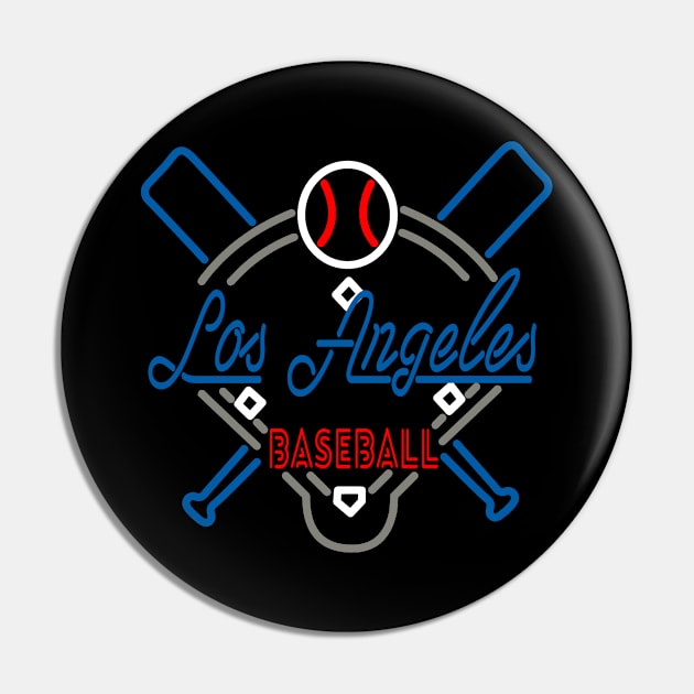 Neon Los Angeles Baseball Pin by MulletHappens