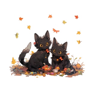 Adorable Black Cats Halloween Candy T-Shirt