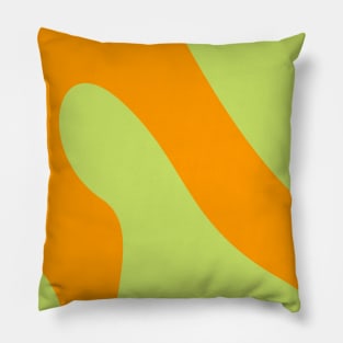 Boho abstract green and orange pastel swirl pattern Pillow