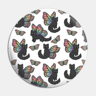 Rainbow Butterfly Cat Pin