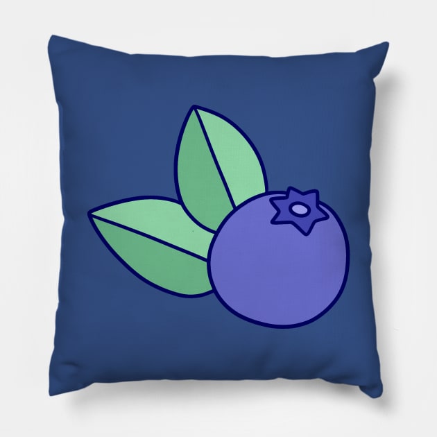 Blueberry with Two Leaves Pillow by saradaboru