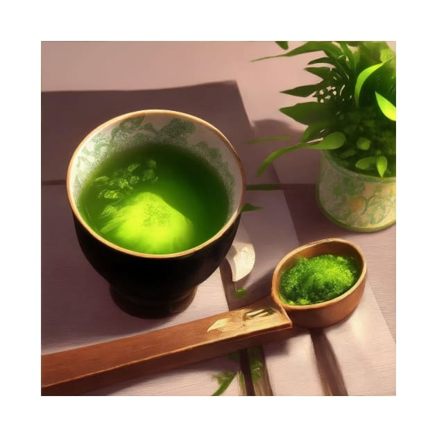 Matcha Japanese Green Tea Vintage by Flowering Away