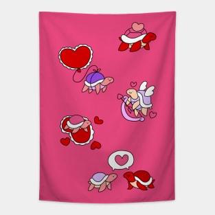 Valentines Day Turtles Tapestry