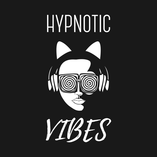 Hypnotic Vibes EDM Girl DJ with Cat Ears and Headphones by Stick em Up