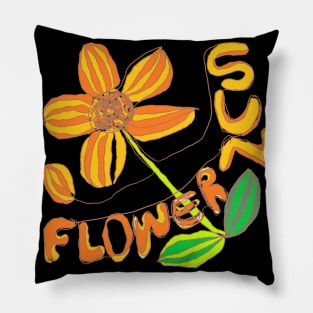 sunflower, flowers, one line drawing Pillow