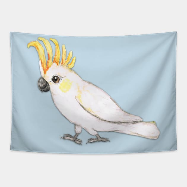 Sulphur crested cockatoo Tapestry by Bwiselizzy