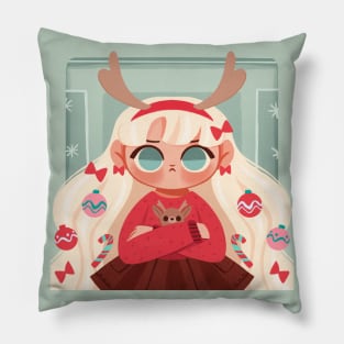 Reindeer Girl Pillow