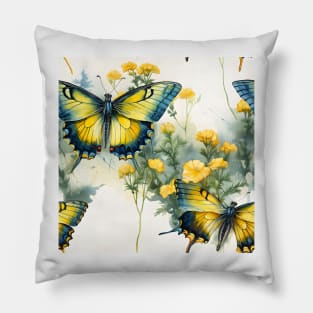 Butterflies Watercolor 20 - Two-Tailed Swallowtailed Pillow