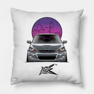 hyundai accent stanced gray Pillow