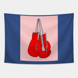 Boxing Female Boxer Retro Boxing Gloves Tapestry