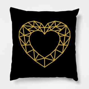 Golden Geometric Heart Version 1 Pillow