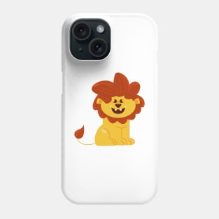 Cute lion sitting and smilling Phone Case