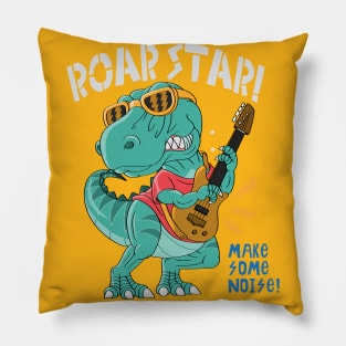 cool dinosaur rock star Pillow