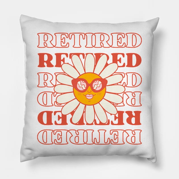 Vintage Retired, Retro Retirement Party Womens Pillow by WaBastian