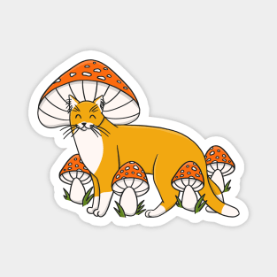 Cute Mushroom Cat Magnet