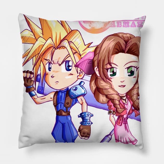 Cloud Loves Aerith ファイナルファンタジーＶＩＩ Pillow by MorenoArtwork