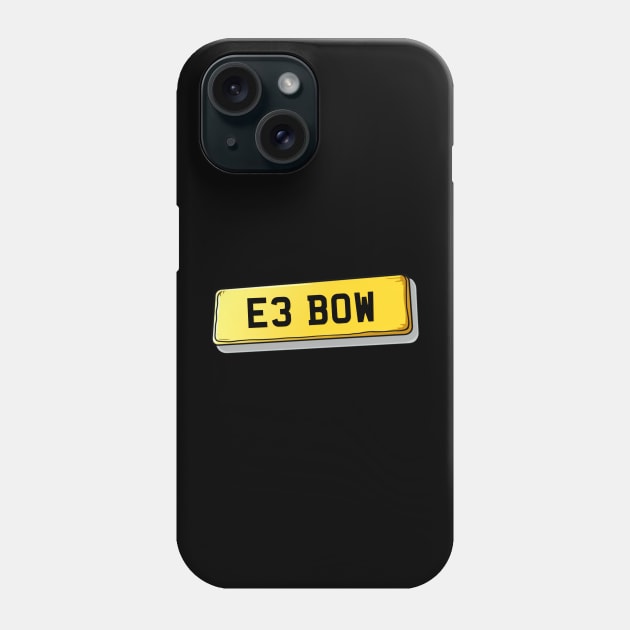 E3 BOW - Grime Number Plate Phone Case by BADMANIZM