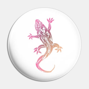 Pink Tribal Tattoo Gecko Pin