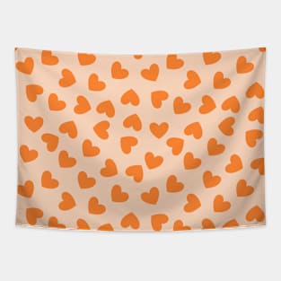 Orange Love Hearts Tapestry