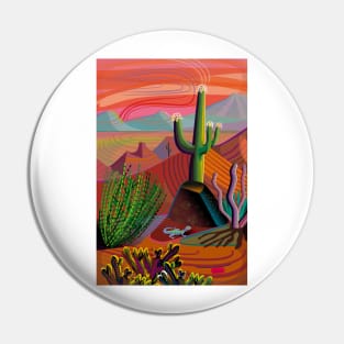 Gila River Desert Sunset Pin