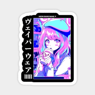 Vaporwave Aesthetic Anime Manga Girl Japanese Streetwear Magnet