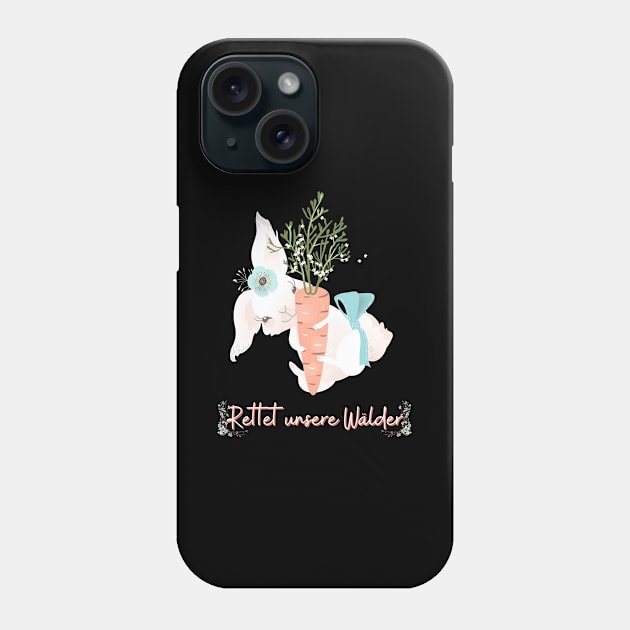 Hase Möhre Wald Retten Prinzessin Blumen Süß Phone Case by Maggini Art