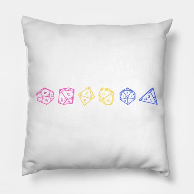 Pansexual DND Dice Set Pillow by Likeable Design