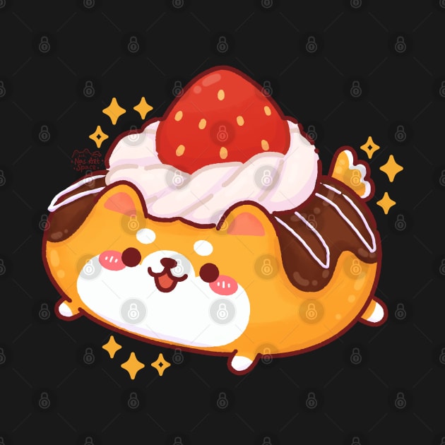 Cute Strawberry Shiba Dog-nut by Nas.ArtSpace