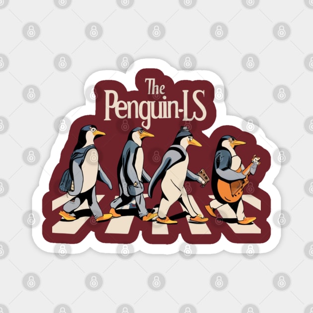 The penguin-Ls - Abbey Road Magnet by Aldrvnd