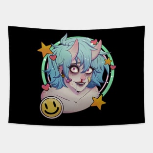 Pastel Party Demon Girl Tapestry