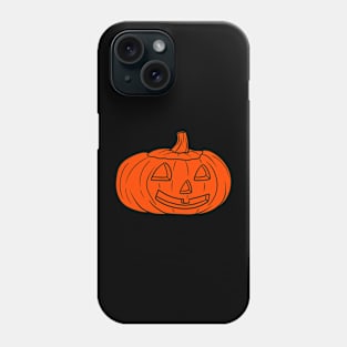 Spooky Pumpkin Orange Silhouette Design Phone Case